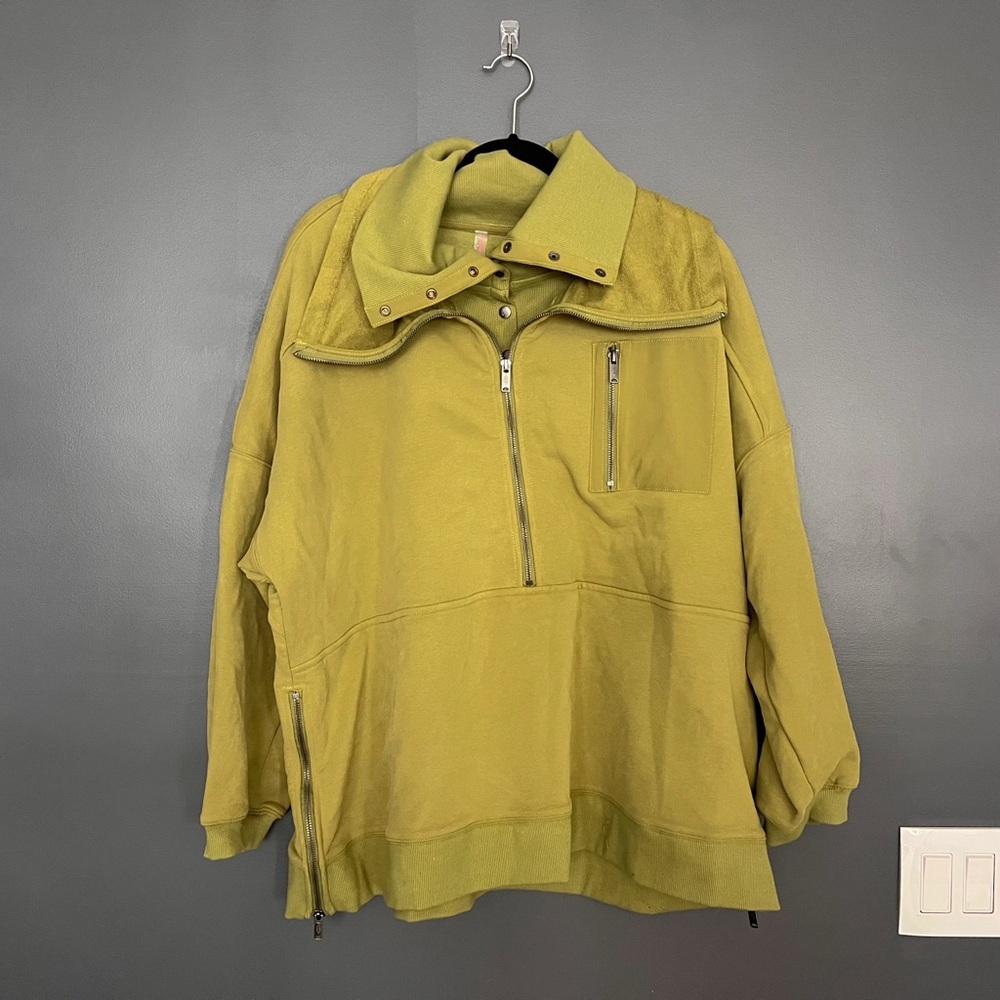 Free People Oversized Venture Pullover Sweatshirt - Green - Picture 7 of 12